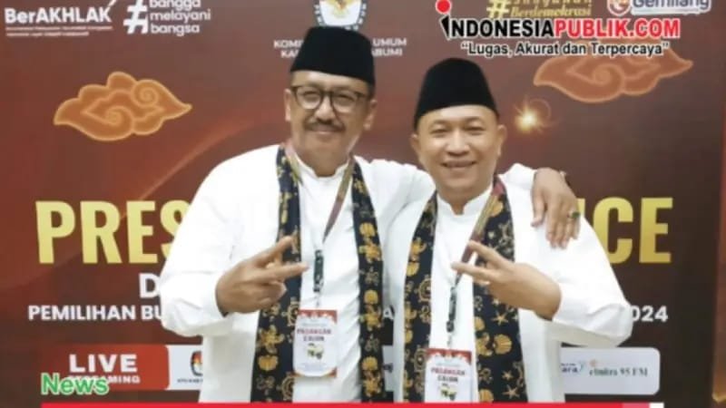 Paslon nomor 2 Pilkada Kabupaten Sukabumi Asep Japar dan Andreas. (Telusur Bisnis)