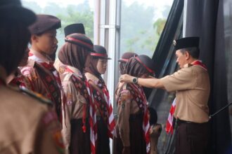 Ketua Kwarcab Pramuka Kabupaten Sukabumi H. Ade Suryaman, membuka kegiatan Katanira tahun 2025.