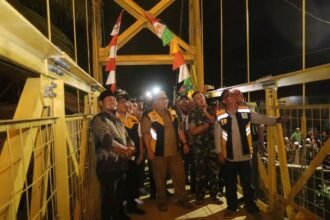 Bupati Sukabumi H.Marwan Hamami meresmikan jembatan Cilalay yang berlokasi di Warungkiara Pada hari rabu 15 januari 2025