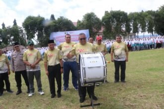 Bupati Sukabumi H. Marwan Hamami membuka Assalam Marching Band Competition 1 yang memperebutkan Piala Bupati Sukabumi. (Prima Arno/Telusur Bisnis)