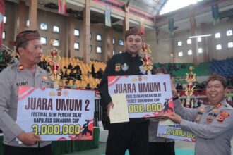 Kapolres Sukabumi, AKBP Samian, resmi menutup Festival Pencak Silat Kapolres Sukabumi Cup 1 2025