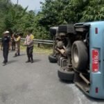 Elf Dinas Kecelakaan di Cikidang, Sukabumi