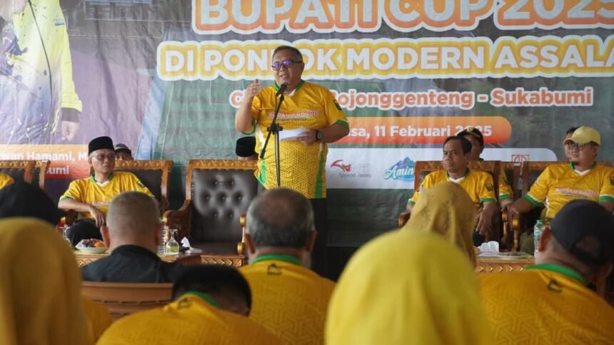 Bupati Kabupaten Sukabumi, H. Marwan Hamami, secara resmi membuka kejuaraan mini soccer bertajuk "Bupati Cup 2025 Assalam Tournament Mini Soccer"