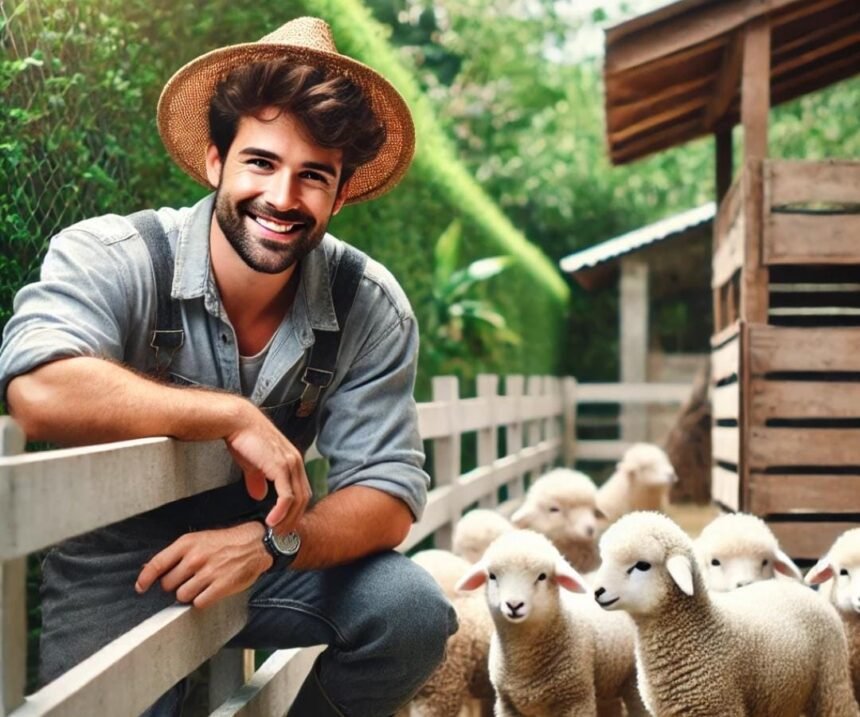 Ilustrasi domba mini yang menggemaskan dan menguntungkan