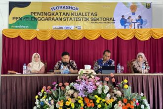 Dinas Komunikasi, Informatika, dan Persandian (Diskominfosan) Kabupaten Sukabumi menggelar workshop peningkatan kualitas statistik sektoral di Hotel Sukabumi Indah