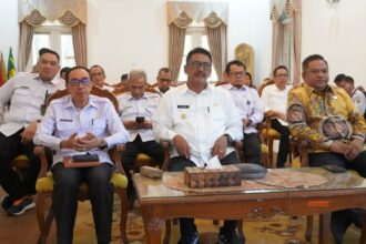 Bupati Sukabumi H. Asep Japar bersama Sekda H. Ade Suryaman dan kepala perangkat daerah menghadiri peluncuran Indeks Pencegahan Korupsi Daerah (IPKD) 2025
