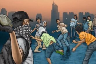 Ilustrasi aksi tawuran antar pemuda