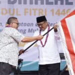 Kwartir Cabang (Kwarcab) Gerakan Pramuka Kabupaten Sukabumi menggelar Halal Bihalal Idul Fitri 1446 H sekaligus Serah Terima Jabatan (Sertijab)