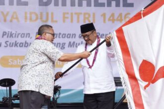 Kwartir Cabang (Kwarcab) Gerakan Pramuka Kabupaten Sukabumi menggelar Halal Bihalal Idul Fitri 1446 H sekaligus Serah Terima Jabatan (Sertijab)