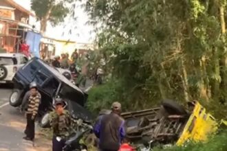 IMG 20250905 WA0013 Truk Mundur Tak Kuat Menanjak, Empat Kendaraan Tabrakan Beruntun di Nyalindung