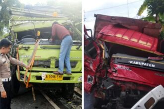 IMG 20250921 WA0001 Dua Truk Adu Banteng di Sukabumi, Jalan Macet Total