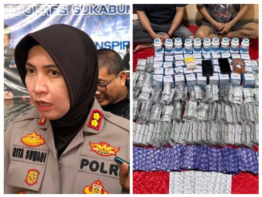IMG 20250929 WA0004 Polres Sukabumi Kota Bongkar Jaringan Peredaran Obat Terlarang, 66 Ribu Butir Diamankan
