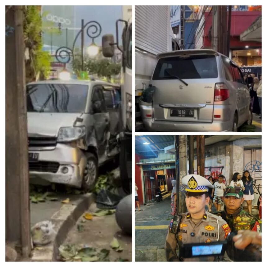 IMG 20251105 WA0001 Diduga Rem Blong, Truk Ekspedisi Hantam Empat Mobil Parkir di Cikole Sukabumi