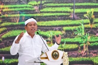 Gubernur Dedi Mulyadi menyampaikan kebijakan Pemprov Jabar memulihkan keseimbangan lingkungan. (Ist)