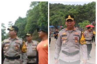 Kapolres Sukabumi AKBP Samiam melarang wisatawan berenang di area terlarang di pantai pelabuhanratu. (Prima Arno/Telusurbisnis)