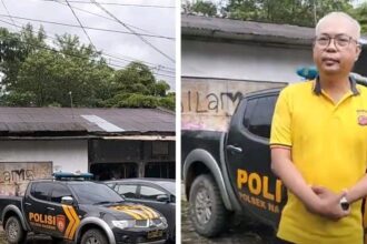 Kapolsek Nagrak AKP M Damar Gunawan usai memberi keterangan pers. (Prima Arno/Telusurbisnis)