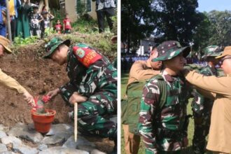 Prosesi pelaksanaan TMMD ke-127 di Desa Parakanlima, Kecamatan Cikembar Kabupaten Sukabumi. (Prima Arno/Telusurbisnis)