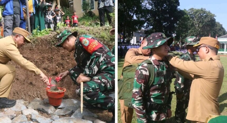 Prosesi pelaksanaan TMMD ke-127 di Desa Parakanlima, Kecamatan Cikembar Kabupaten Sukabumi. (Prima Arno/Telusurbisnis)