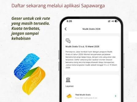 IMG 20260311 WA00932 Buruan Cek Aplikasi Sapawarga, Masih Ada Ribuan Tiket Mudik Gratis Lebaran 2026