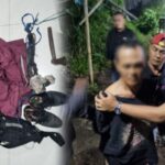 Petugas mengamankan Budi di rumahnya, terduga pelecehan di dalam angkot di Sukabumi. (Prima Arno/Telusurbisnis)