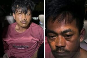 Dua begal pemudik di Sukabumi diamankan polisi di Mapolres Sukabumi. (Prima Meidiandi/Telusurbisnis)