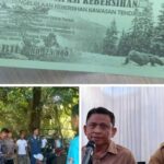 Kolase foto tiket masuk wisata pantai Tenda Biru untuk mobil (atas) Kadis Pariwisata Ali Iskandar (kanan bawah) mendampingi Wabup Andreas. (Prima Meidiandi/Telusurbisnis)