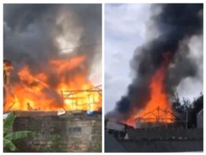 Sedikitnya empat buah rumah mengalami kebakaran yang hebat' habis dilalap "si jago" merah