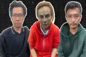 (Denny Wiraatmaja alias Koko (kiri) ditangkap saat bersembunyi di petilasan eyang sembah dalem di Jampngkulon, Kabupaten Sukabumi)
