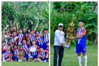 penyerahan piala Fun Football Antar Club Sepak Bola Digelar di Lapangan Wangunjaya Ciambar Sukabumi