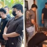 Tersangka sindikat siber di Sukabumi diamankan petugas imigrasi bersama barang bukti kejahatan. (Prima Meidiandi/Telusurbisnis)