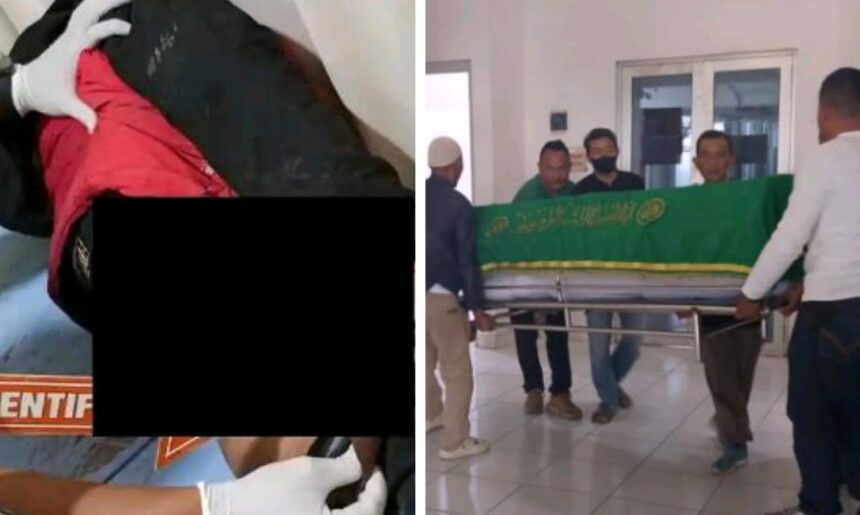 Korban pengeyokan brutal yang tewas ditusuk sajam sesaat akan disalatkan. (Prima Meidiandi/Telusurbisnis)