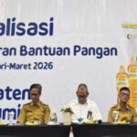 Dinsos Kabupaten Sukabumi sosialisasi bantuan pangan bersama Perum Bulog Cabang Cianjur dan unsur kepolisian. (Ist)