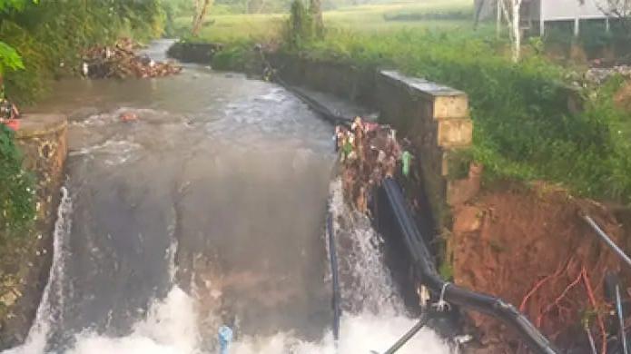 Lokasi jaringan pipa transmisi Perumda Air Minum Tirta Jaya Mandiri (TJM) di lokasi longsor Cipanengah. (Dok Perumda TJM)